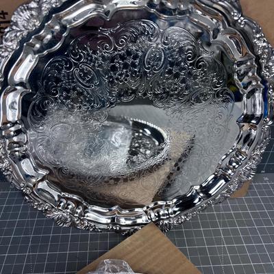 2 Round Silver Platters NEW by POOLE Silver Co. 