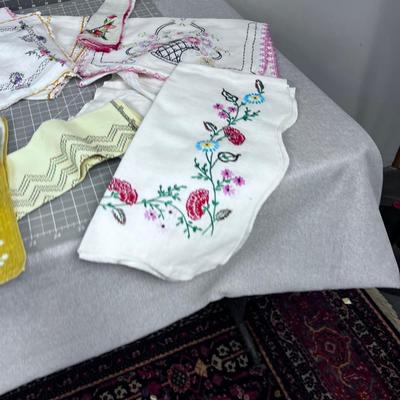 Large VINTAGE  Linens, Embroidered  