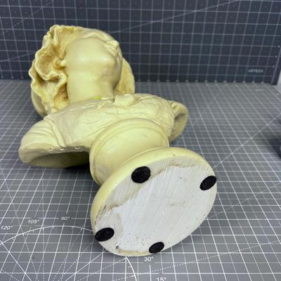 Vintage Sculpture BUST French Maiden Resin 