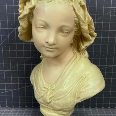 Vintage Sculpture BUST French Maiden Resin 