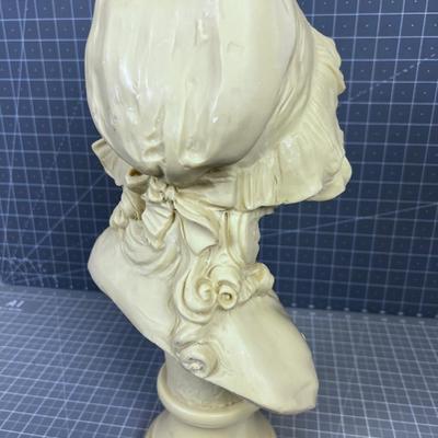 Vintage Sculpture BUST French Maiden Resin 