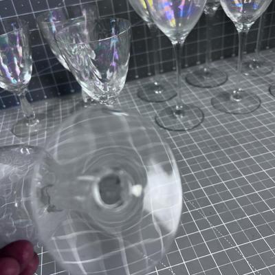 Set of Iridescent Glasses (12) 3 Styles