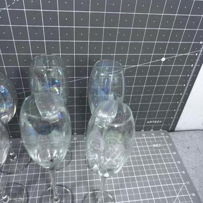 Set of Iridescent Glasses (12) 3 Styles
