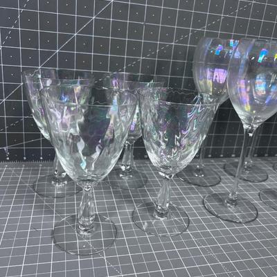 Set of Iridescent Glasses (12) 3 Styles