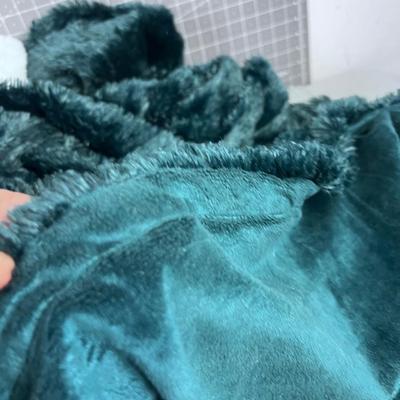 Dark Blue Green MINKY LIKE Blanket, NO TAG & Pillow