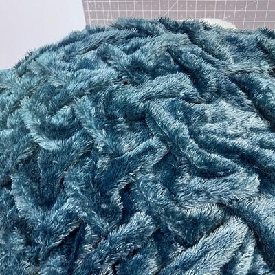Dark Blue Green MINKY LIKE Blanket, NO TAG & Pillow