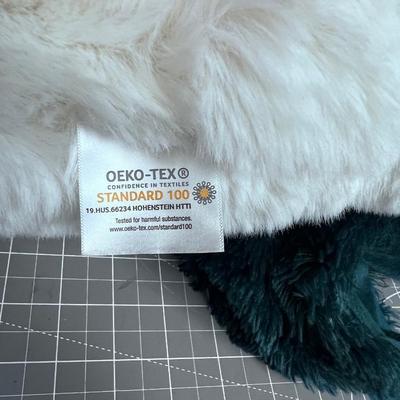 Dark Blue Green MINKY LIKE Blanket, NO TAG & Pillow