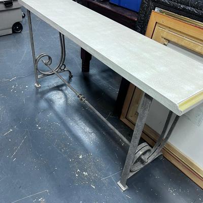 ENTRY Table, Wrought Iron with Painted Wood Top