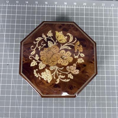 Italian Music Box with Walnut Burl Inlay
