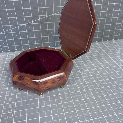 Italian Music Box with Walnut Burl Inlay