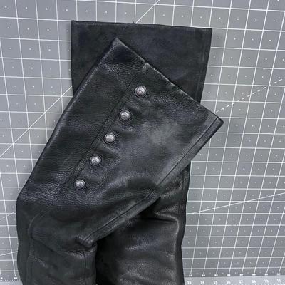 Ladies Heeled Black Leather Boots