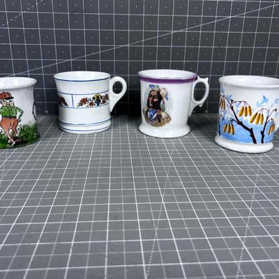 Antique Coffee Cups or Shaving Mug Collection, INTERESTING! 