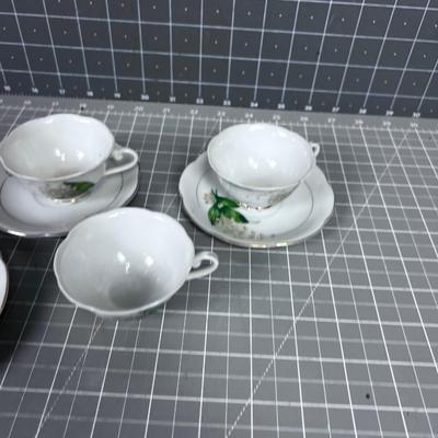 Cute Demitasse 3 Cups 2 Saucers and 1 Dessert China