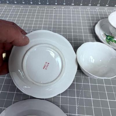 Cute Demitasse 3 Cups 2 Saucers and 1 Dessert China