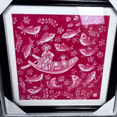 (5) Block Painting Prints Framed in Origin Boxes