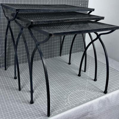 (3) Nesting Wrought Iron Tables