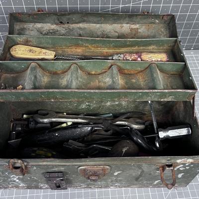 Vintage Tool Box with Tools in it