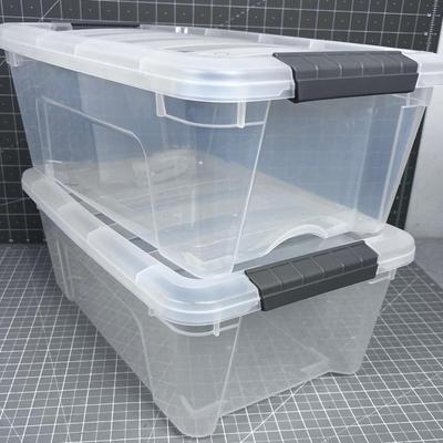 2 Plastic Smaller Storage Bins