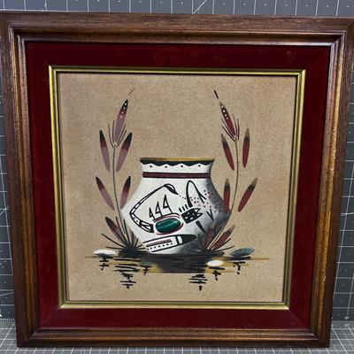 Fabulous Native American  Sand Art AUTHENTIC of Vase