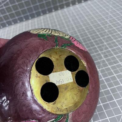 Brass Enamel Jar Mauve