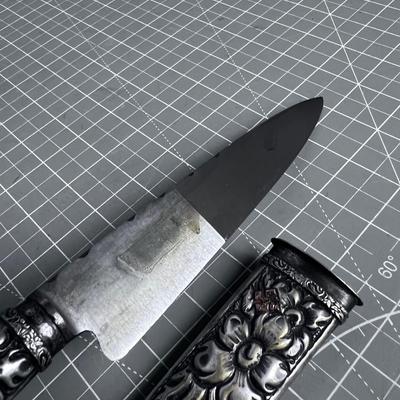 Alpaca Silver Knife with Silver Sheath, Hand Crafted & Made in Argentina 