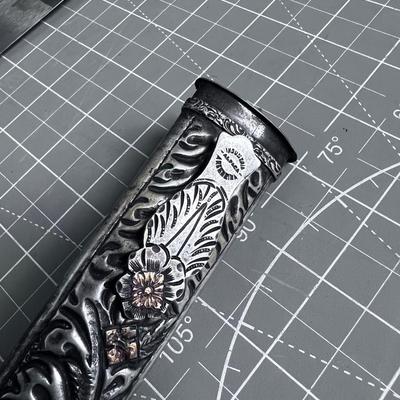 Alpaca Silver Knife with Silver Sheath, Hand Crafted & Made in Argentina 