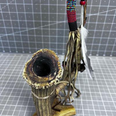 NATIVE PEACE PIPE, Hand Crafted 