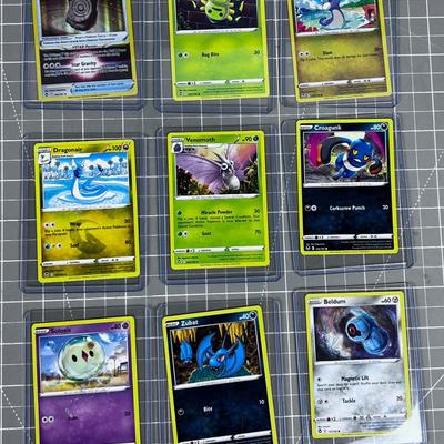 Pokémon (9) Cards, In Protector Sleeve 