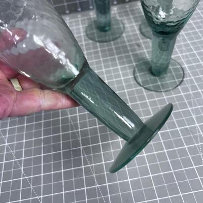 4 Light Green GOBLETS 
