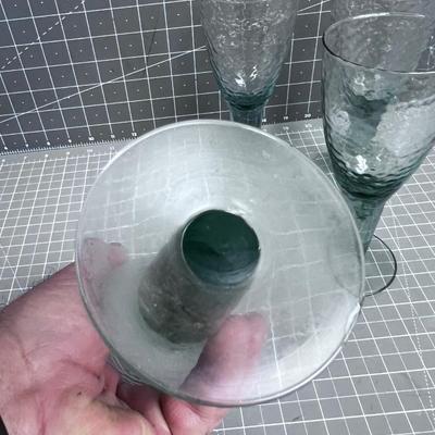 4 Light Green GOBLETS 