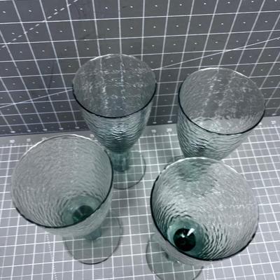 4 Light Green GOBLETS 