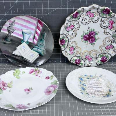 Antique Porcelain Plates (4) All Different Patterns