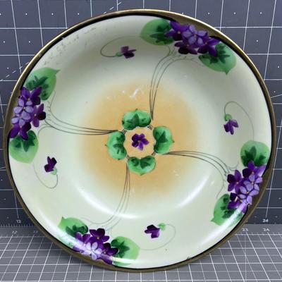 Hand Painted Nippon Bowl Violets Pattern