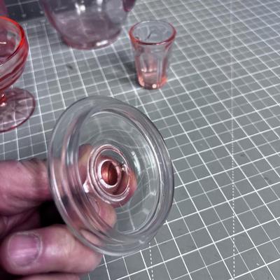 Mixed Lot of PINK Depression Glass (5) 