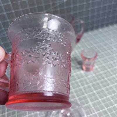 Mixed Lot of PINK Depression Glass (5) 