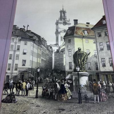 Antique Etching Artist Signed from Stockholm Sweden WOW! 