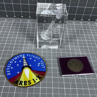 A Grouping of ARIES 1 Test Flight Souvenirs