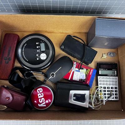 Office Drawer Clean Out; Pen Set, Recorder, CD Player