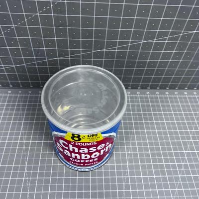 COLLECTIBLE! Vintage Coffee Can with Lid "CHASE & SANBORN" 