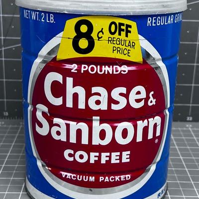 COLLECTIBLE! Vintage Coffee Can with Lid "CHASE & SANBORN" 