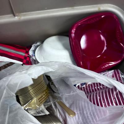 U of U Tail Gate Party-In-A-Box: Cups, Napkins, Cutlery, Chair, Garbage Etc.