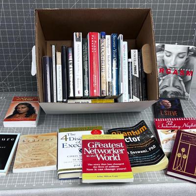 Lots of Self Help BOOKS Some Novels and a little Business and medical too.