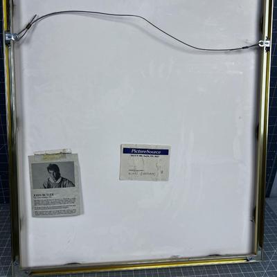 Post Modern Mixed Media Framed Art Signed by John Butler 