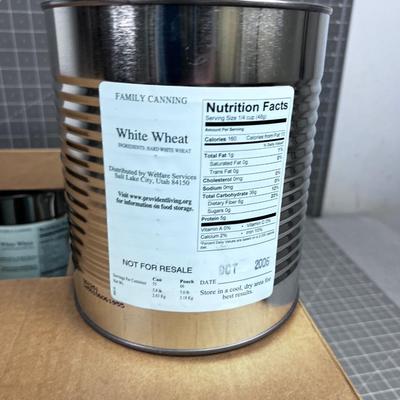 (6) No. 10 Cans of Food Storage: White Wheat 