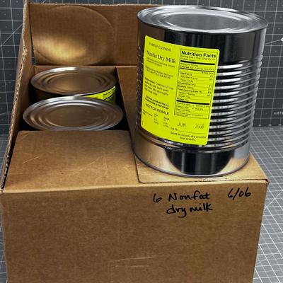 (6) No. 10 Cans of Food Storage: Non-Fat Dry Milk