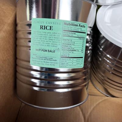 (5) No 10 Can of Food Storage: Apple. 2 Rice, 1 Soup, 1 Bean 