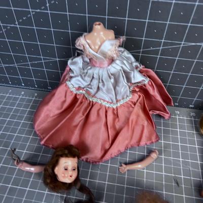 Clothing, Dolls in need of Repair LOT 