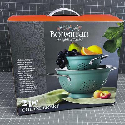 2 Piece Colander Set. BRAND NEW BOHEMIAN Turquoise