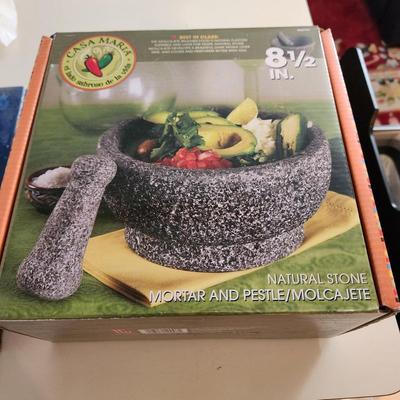 Casa maria Natural Stone Mortar & Pestle/ Molcajete 8.5"