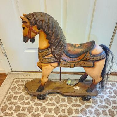 Nijhof Nostalgia Pull Toy Horse on Wheels Made in Holland